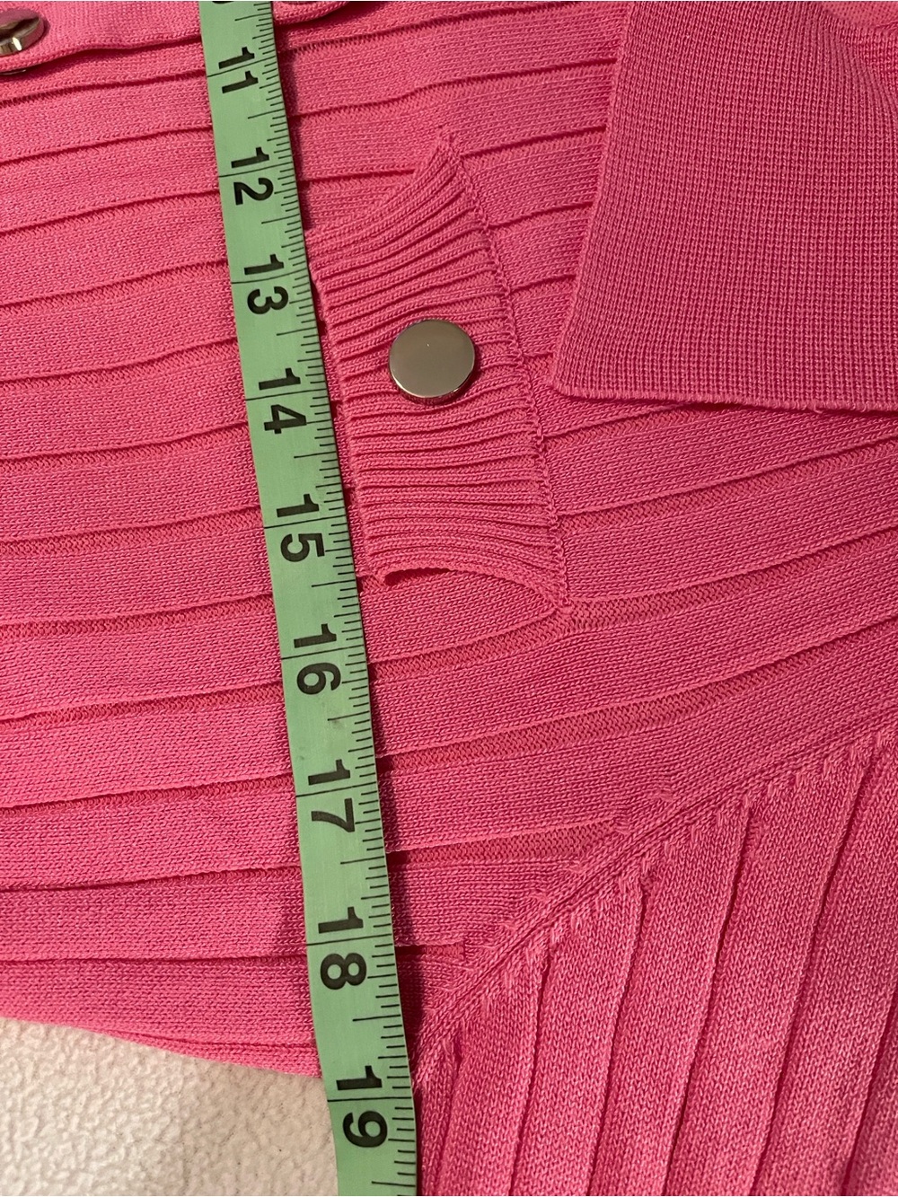 Amazon Pink Ribbed Button-Front Midi Dress - Picture 5 of 7